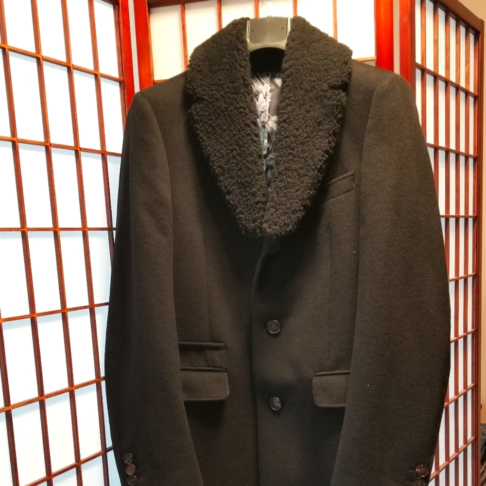 Ted Baker London - Black Wool/Cashmere Overcoat - 38R